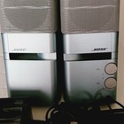 Bose Media Mate Computer Personal Stereo Speakers Silver Blue W  Power Cord