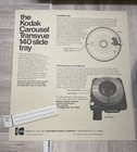 Vintage Kodak Carousel Transvue 140 Projector Photoslide Tray W  Orig Box Manual