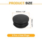 Plastic Hole Plugs  8pcs 18x32mm Round Pipe Tubing End Cap  Black