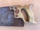 Unique One-of-a-kind Vtg Warranted Superior Hand Saw W painted Marbleized Handle