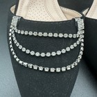Vintage Rhinestone Shoe Clips Draping Dangle Silver Tone Pair