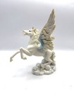 Beautiful White Blue Pegasus Cloud Fantasy Horse Wings Porcelain Figurine Gift