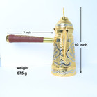New Islamic Arabic Brass Coffee Pot Handmade Gold  Plated Dallah 10 Inch  Rare