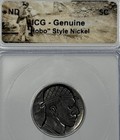Hobo Style Buffalo Nickel 5c Icg Genuine Signed No Date Hobo Label