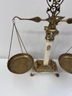 Vintage Large 22    Brass Marble Balance Scale Of Justice Balance Lawyer Office