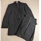 After Six Wool Tuxedo     33-35x34 Black Shawl Collar Formal Suit Made In Usa