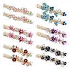 12pc Colorful Sparkly Glitter Crystal Hair Jewelry Rhinestone Flower Hair Clips