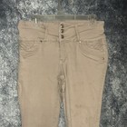 Moda Xpress Juniors Khaki Beige Mid Rise Butt Lifting Push-up Stretchy Skinny  