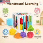 Montessori Toys For 1 Year Old - 6 Pc Shape Sorter Activity Cube