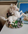 Vtg Unicorn Figurine Statue Millennium Ball 15  Tall  untested   As Is 