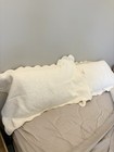 White Quilted Textured King Pillow Shams 100  Cotton Scalloped Set 2