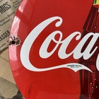 Vintage 1950s Coca Cola 12 Inch Convex Porcelain Enamel Sign