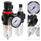 1 4   Air Compressor Filter Oil Water Separator Trap Filter With Regulator Gauge