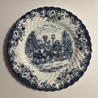 Set Of 5 Vtg Johnson Bros Blue Ironstone Coaching Scenes Salad dessert Plate 7   
