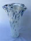 Genuine Italian Art Deco Glass Vase Blue White Tammaro Italy No 741 Murano