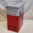 Vintage Coca Cola 1997 Vending Machine Shaped Metal Embossed Tin Container