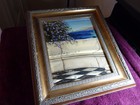Antique Signed Oil Painting 8 X 10 Original Roscoe Seascape Exquisite Fine Work