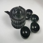 A Tea Set Carved From Black Jade chinese Kung Fu Tea Five Piece Set Teapot  Bowl