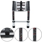 8 5ft 2 6m Aluminum Telescopic Ladder Heavy Duty Folding Extension Step Ladder