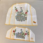 Vintage Colortex Stamped Peacock Toaster Cover   Bread Maker Cover Cotton Usa