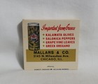 Vintage Matchbook Ariston Brand Wine Mallars Co Chicago Il Advertising Full