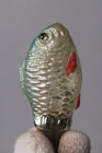 Antique Vintage Blown Glass Blue Top Carp Fish Christmas Ornament Germany