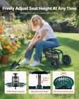 Vevor Outdoor Rolling Garden Cart With Swivel Seat All-terrain Wheels Tool Tray