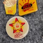 Lot Of 8 Vintage Arby s Fast Food Restaurant Employee Fries Enamel Lapel Pin Vtg