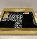 Nwt Authentic Michael Kors Knit 3 Pieces  Set Hat Scarf Gloves Black Color  98