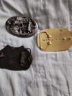 Vintage Belt Buckle Lot Western Horse Deer   U s  Army Military Brass