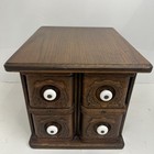Solid Oak Vintage Sewing Machine 4 Drawer Box Cabinet Ornate Handmade Signed    82