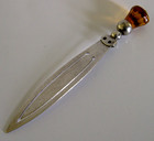 Pretty Scotiish Solid Sterling Silver Citrine Thistle Bookmark 1931 Antique
