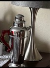 Vintage Cocktail Shaker Art Deco Stainless Chrome Bakelite Handle