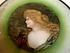 Antique Chimney Flue Cover  Beautiful Woman  9 5 