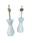 Pair Of Vintage 1972 Mid Century Modern White Table Lamps By Edward Zajac