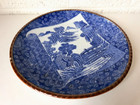 Antique Igezara Ware Meiji Period Blue And White Charger Plate