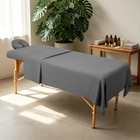 Massage Table Sheets 3 Piece Microfiber Waterproof Fitted Flat Face Cradle Gray