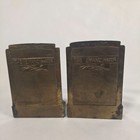 Antique 1925 Pompeian Bronze Lincoln Emancipator Bookends Hand Painted Rare