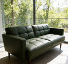 New 76  Convertible Futon Sleeper  Sage Green Leather Sofa Bed Couch