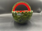Watermelon Basket Ceramic Serving Bowl With Handle Fruit Bowl