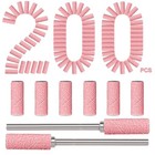 200pcs 180 Grit Small Sanding Bands For Nail Drill With 200pcs 180 Grit-pink