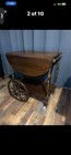 Must Have Gorgeous Vintage antique Solid Wood Drop-leaf Tea Cart   Bar Cart