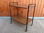 Serving Cart Tea Cart Walnut 60s Table Side Table Mid Century Bar 50s 4