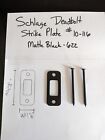 New Schlage Deadbolt Reinforcer Strike Plate  3  Screws   1-1 8  X 2-3 4  Black 