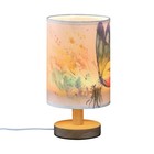 Table Lamp Paint Butterfly Dandelion Nightstand Lamp With Wood Base Fabric La   