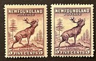 Travelstamps  Newfoundland Stamps Scott  190-191 5c Caribou - 13 1 2p Mint Mogh