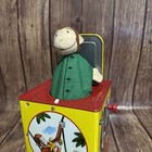 Vintage Schylling Classic Curious George Musical Jack In The Box - 1995 Works-