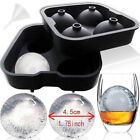 Whiskey Ice Cube Ball Maker Mold Four Large Sphere Mould Party Tray Bar Silicone