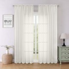 Elegant Ivory Sheer Curtains 84  Long  2 Panels  Light Filtering Voile Drapes  E