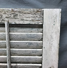 Antique Pair 18x21 Shabby White House Window Wood Louvered Shutters Vtg 1708-25b